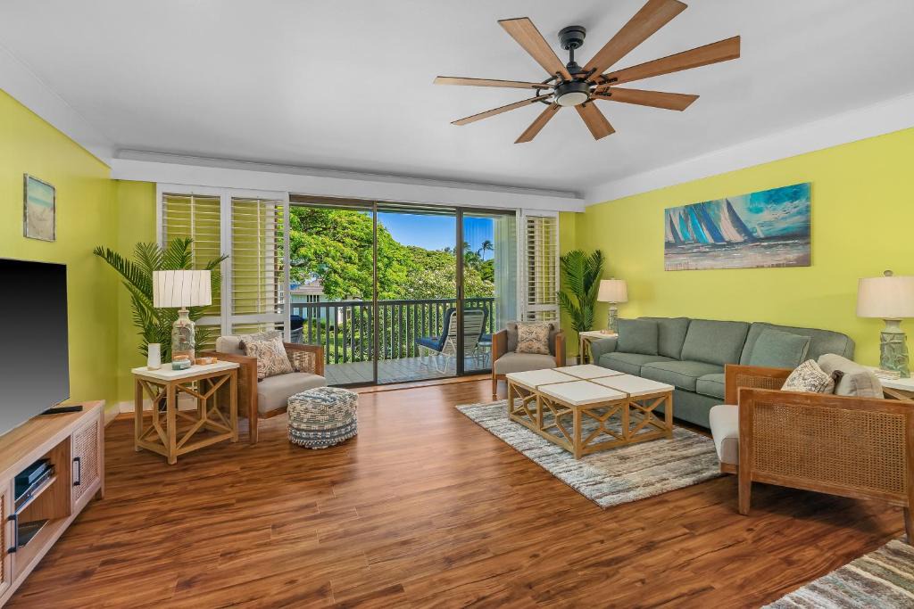 Poipu Apartment | Step to beach New Quiet Kiahuna Plantation Remodeled 2 bedroom condo with AC