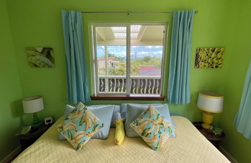 Kehena House | 1BR House near Kehena Black Sand Beach small banana farm, quiet, remote area A/C