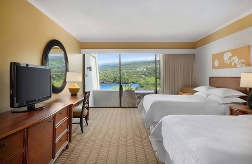 Keauhou Hotel | 3 x Ocean View 2 Double Beds at Outrigger Kona Resort and Spa