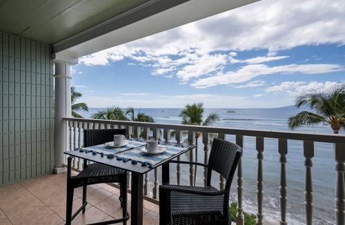 Historic Lahaina Front Street Apartment | Lahaina Shores 509 – Oceanfront Studio with Stunning Views