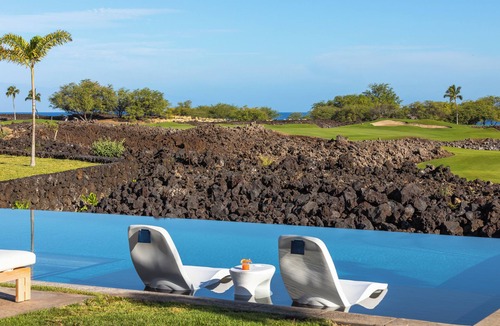 Waikoloa House | Luxury 5BR One Ocean Estate OE12 at Mauna Lani – Lanai, Great Room & Pool