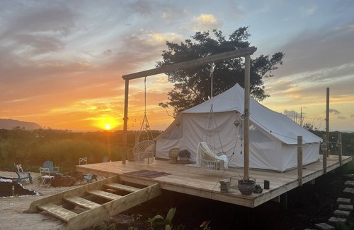 Waialee RV Rental | Peaceful Glamping tent on Farm w/ocean views