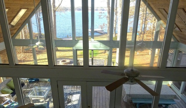 Airy A-frame with WOW views! Private Dock! Hot-tub! Firepit! Canoe! PetsOK! in Eatonton