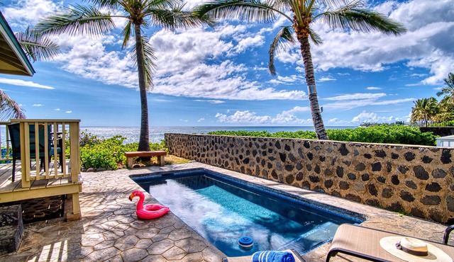 Lava Rock Sunset Beach House. Unique oceanfront & pool property. Amazing views!