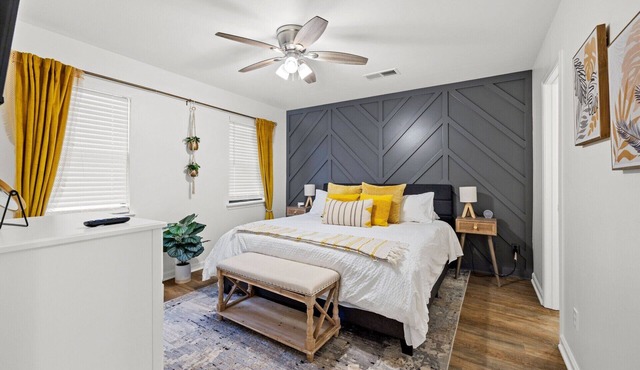 Modern 4BR Retreat | Private Theater & Playroom | Quiet Area & Huge Fenced Yard in Buford