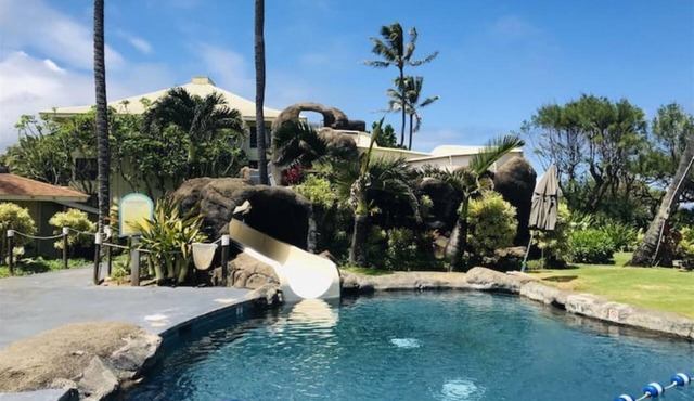 Oceanfront Resort, 4 pools, 75 foot waterslide, restaurants on site