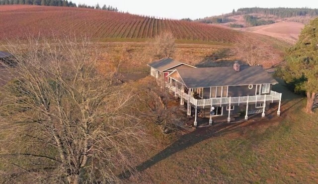 Quaint farmhouse with spectacular views - large deck & fire pit in Rickreall