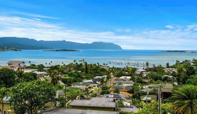 Two-Story Ocean-View Kaneohe Home with Big Deck