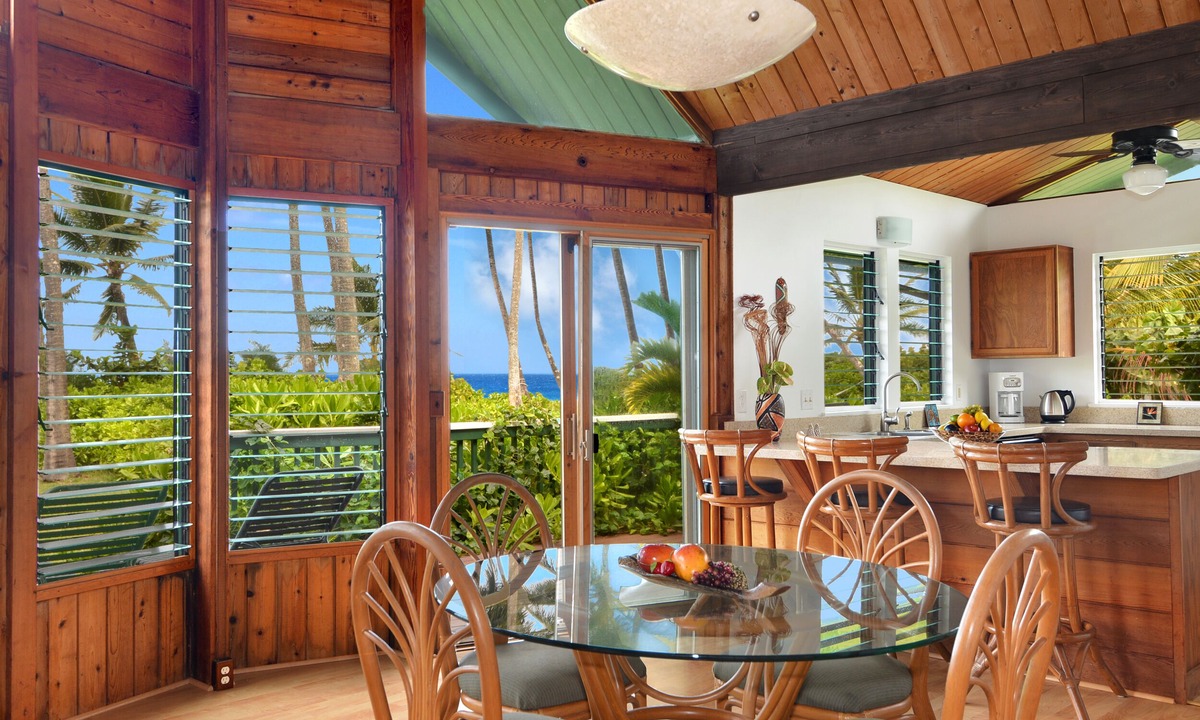 Wainiha House | Waiohonu Lush, tropical foliage, Beachfront Home