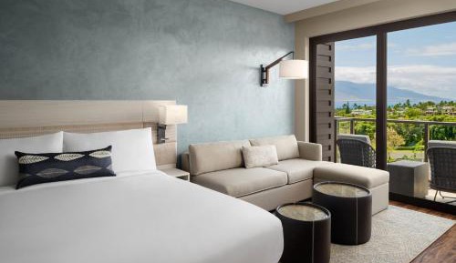 Guest Room with 1 king bed, sofa bed ocean view and balcony