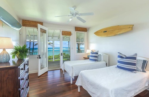 Anahola House | Large Gated Oceanfront Estate ~ Secluded on a beach, safe all year TVNC-4185