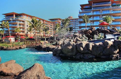 Honokowai Condo | Honua Kai Ground Floor # K103 - 2 bed/2 bath interior courtyard -view of ocean