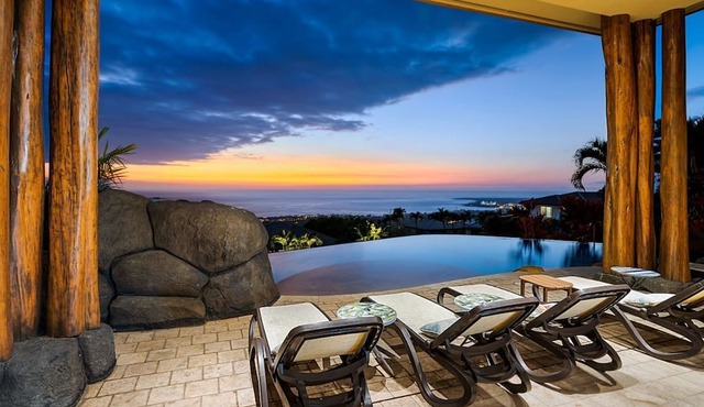 🏖️Private Kona Luxury Home | Infinity Pool, Ocean Views & 3 King Suites