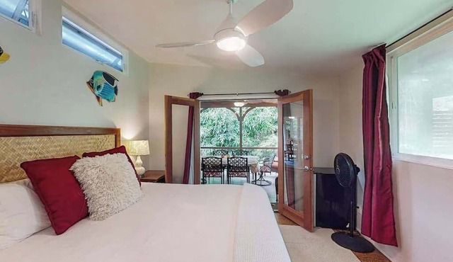 Walk to Kehena Beach From a Tranquil Escape with W/D & WiFi in Pahoa